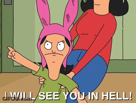 Woman Holding Child I Will See You In Hell GIF