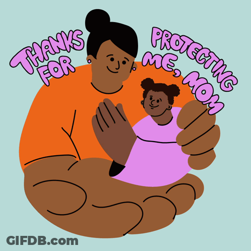 Woman Holding Child Thanks For Protecting Mom GIF