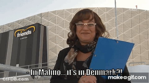 Woman Holding Clipboard In Front Of Friends Arena GIF