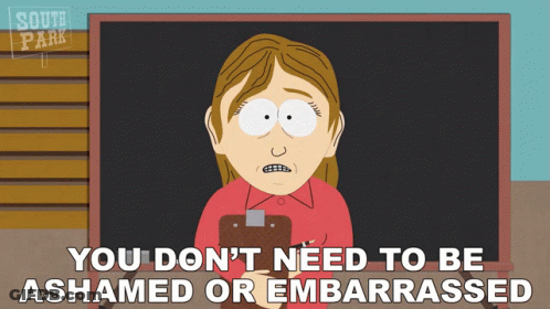 Woman Holding Clipboard Saying You Don't Need To Be Ashamed Or Embarrassed GIF