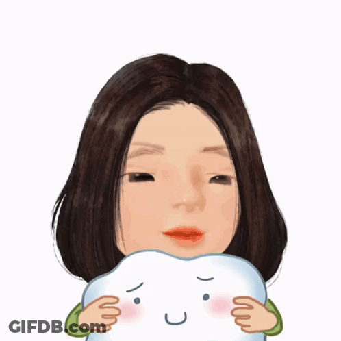 Woman Holding Cloud Face GIF