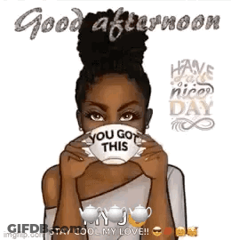 Woman Holding Coffee Cup Saying You Got This GIF