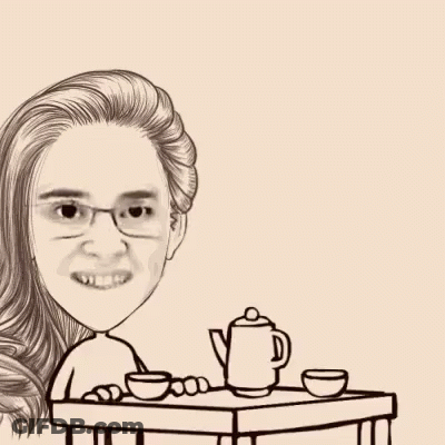 Woman Holding Coffee Mug In Black And White GIF