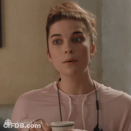 Woman Holding Coffee Schitts Creek GIF
