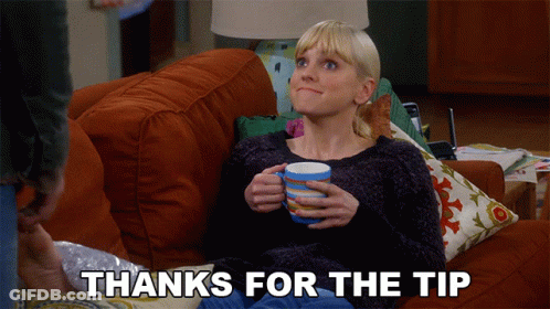 Woman Holding Cup Thanks For The Tip GIF