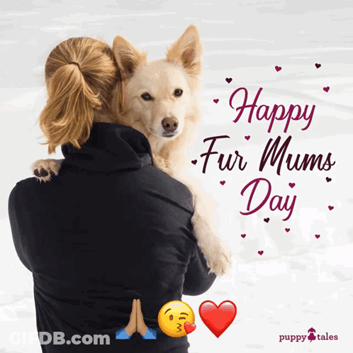 Woman Holding Dog Happy Fur Mums Day GIF