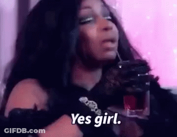 Woman Holding Drink Saying Yes Girl GIF