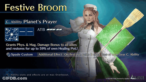 Woman Holding Festive Broom GIF