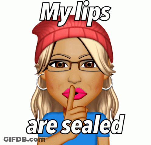 Woman Holding Finger To Mouth Saying My Lips Are Sealed GIF