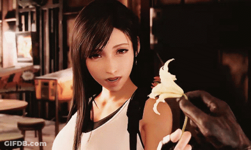Woman Holding Flower GIF
