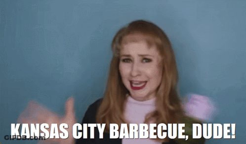 Woman Holding Flower Says Kansas City Barbecue Dude GIF