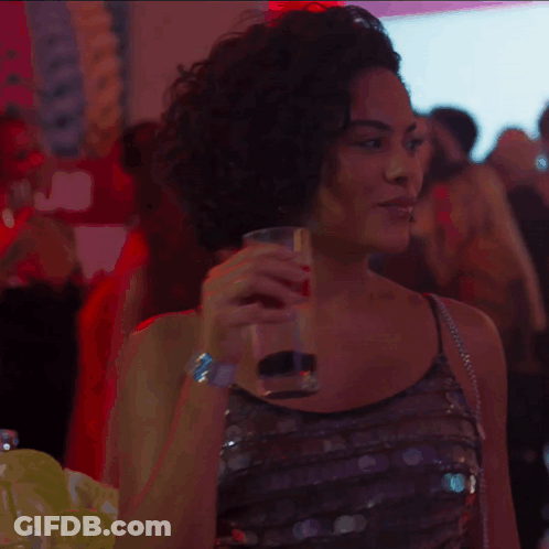 Woman Holding Glass Of Water GIF