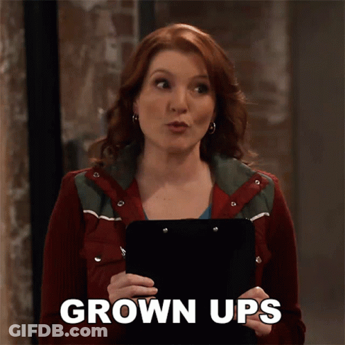 Woman Holding Grown Ups Clipboard GIF