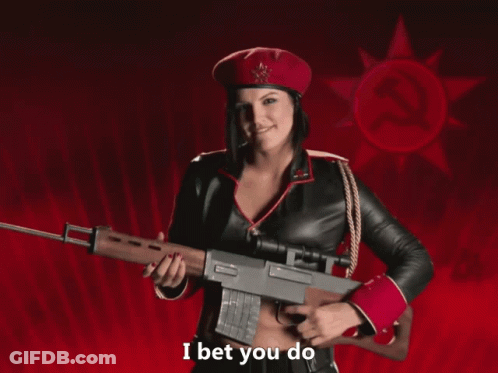 Woman Holding Gun I Bet You Do GIF