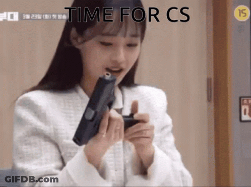 Woman Holding Gun Time For CS GIF