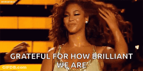 Woman Holding Hair Grateful For How Brilliant We Are GIF