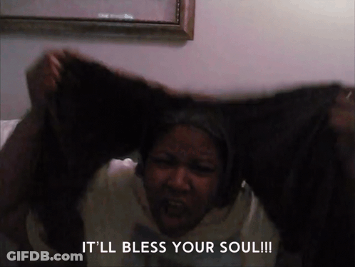 Woman Holding Hair Saying It'll Bless Your Soul GIF