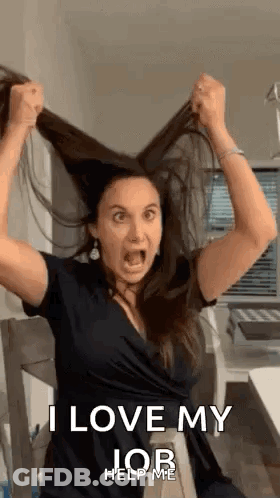 Woman Holding Hair Up And Screaming GIF