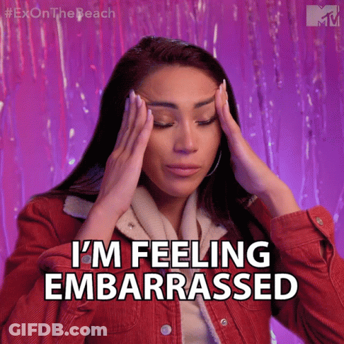 Woman Holding Head Saying I'm Feeling Embarrassed GIF
