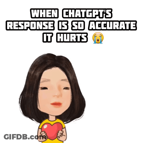 Woman Holding Heart When ChatGPT's Response Is So Accurate It Hurts GIF