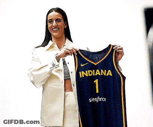 Woman Holding Indiana Jersey GIF