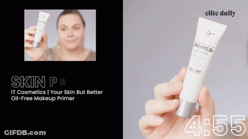 Woman Holding It Cosmetics Primer GIF