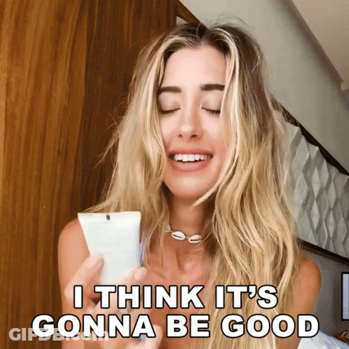 Woman Holding Lotion Saying Gonna Be Good GIF