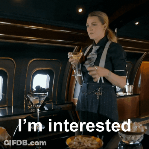 Woman Holding Martini Glass Interested GIF