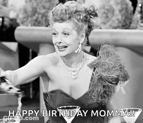 Woman Holding Martini Happy Birthday Momma GIF