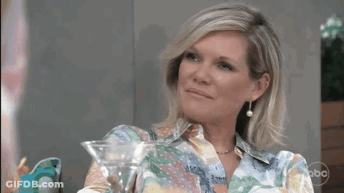 Woman Holding Martini Saying Life Is Good GIF