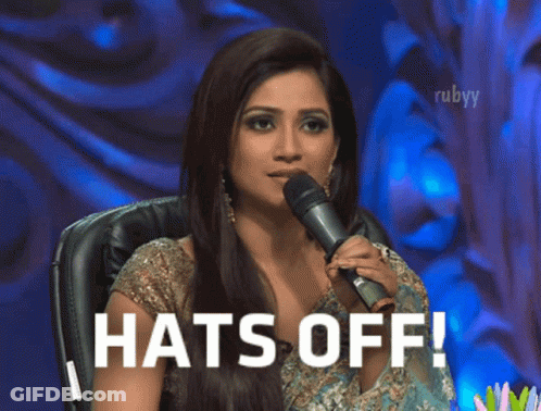 Woman Holding Microphone Saying Hats Off GIF