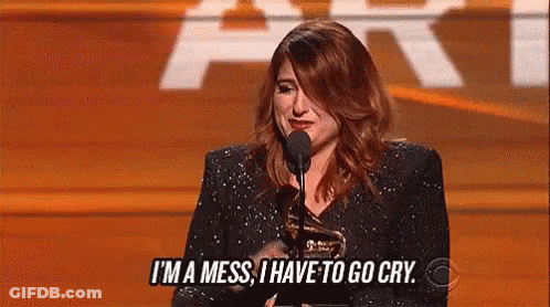 Woman Holding Microphone Saying I'm A Mess GIF