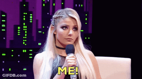 Woman Holding Microphone Saying Me GIF