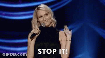 Woman Holding Microphone Saying Stop GIF