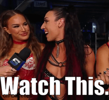 Woman Holding Microphone Saying Watch This GIF