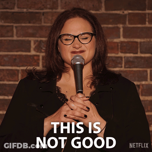 Woman Holding Microphone With Not Good GIF