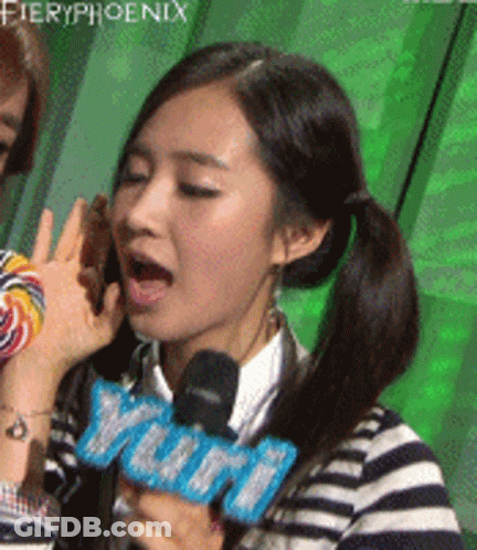 Woman Holding Microphone With Yuri Sticker GIF