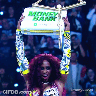 Woman Holding Money Bank Box GIF