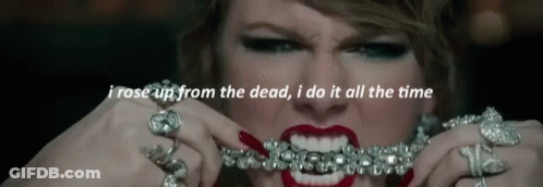 Woman Holding Necklace In Mouth Saying I Rose Up From The Dead GIF
