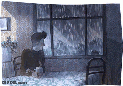 Woman Holding Orange Umbrella Saying It's Raining Tacos GIF