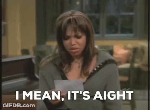 Woman Holding Paper Saying I Mean It Aight GIF