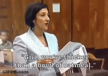 Woman Holding Paper Says Girl You're Thicker Than A Bowl Of Oatmeal GIF