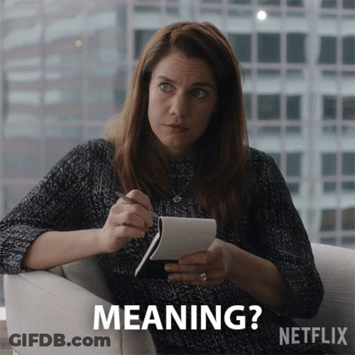 Woman Holding Pen And Notepad Saying Meaning GIF