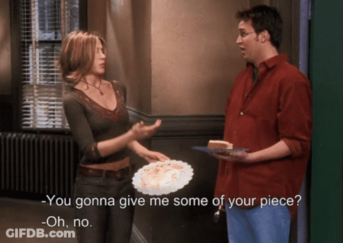 Woman Holding Pie Plate Next To Man GIF