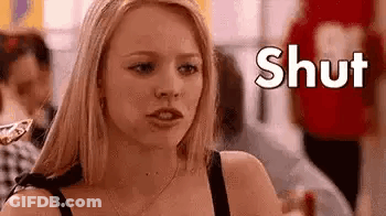 Woman Holding Pizza And Shut Sign GIF