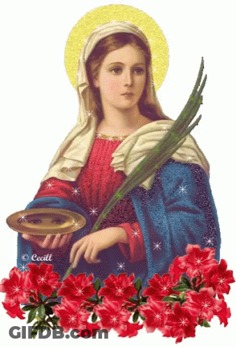 Woman Holding Plate And Flowers Cecill GIF