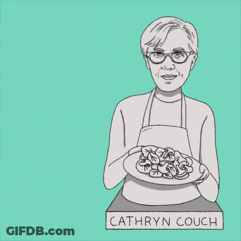 Woman Holding Plate Saying Healing With Food GIF
