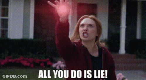 Woman Holding Red Object Saying All You Do Is Lie GIF