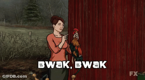 Woman Holding Rooster With Bwak Bwak GIF