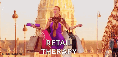 Woman Holding Shopping Bags Retail Therapy GIF